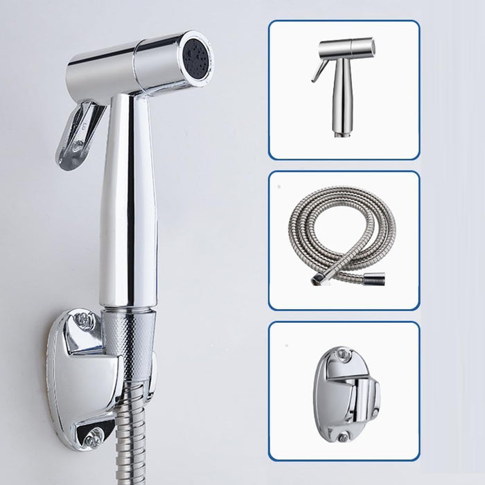 ECVV Bidet Sprayer for Toilet-Adjustable Water Pressure Control with Bidet Hose, Toilet Shattaf Adapter Spray Handheld Bidet Shower Head Wall Bracket Hose Kit | 1.2M |