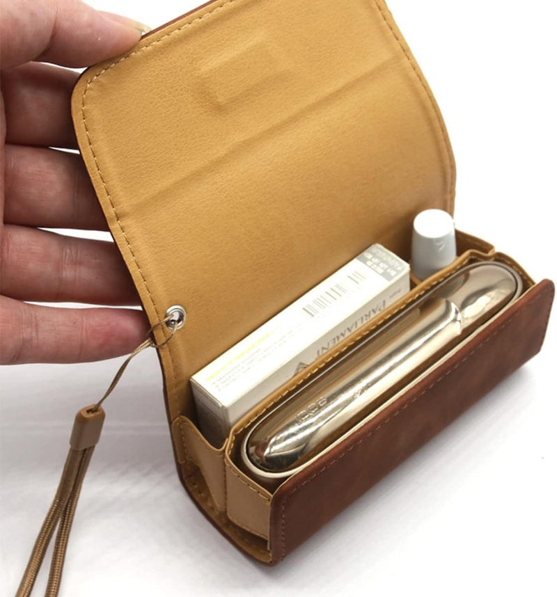 ECVV portable case cover bag compatible for iqo 3.0/iqos 3 duo, high pu leather cigarette carrying case with lanyard, pouch bag tobacco cigar protective holder