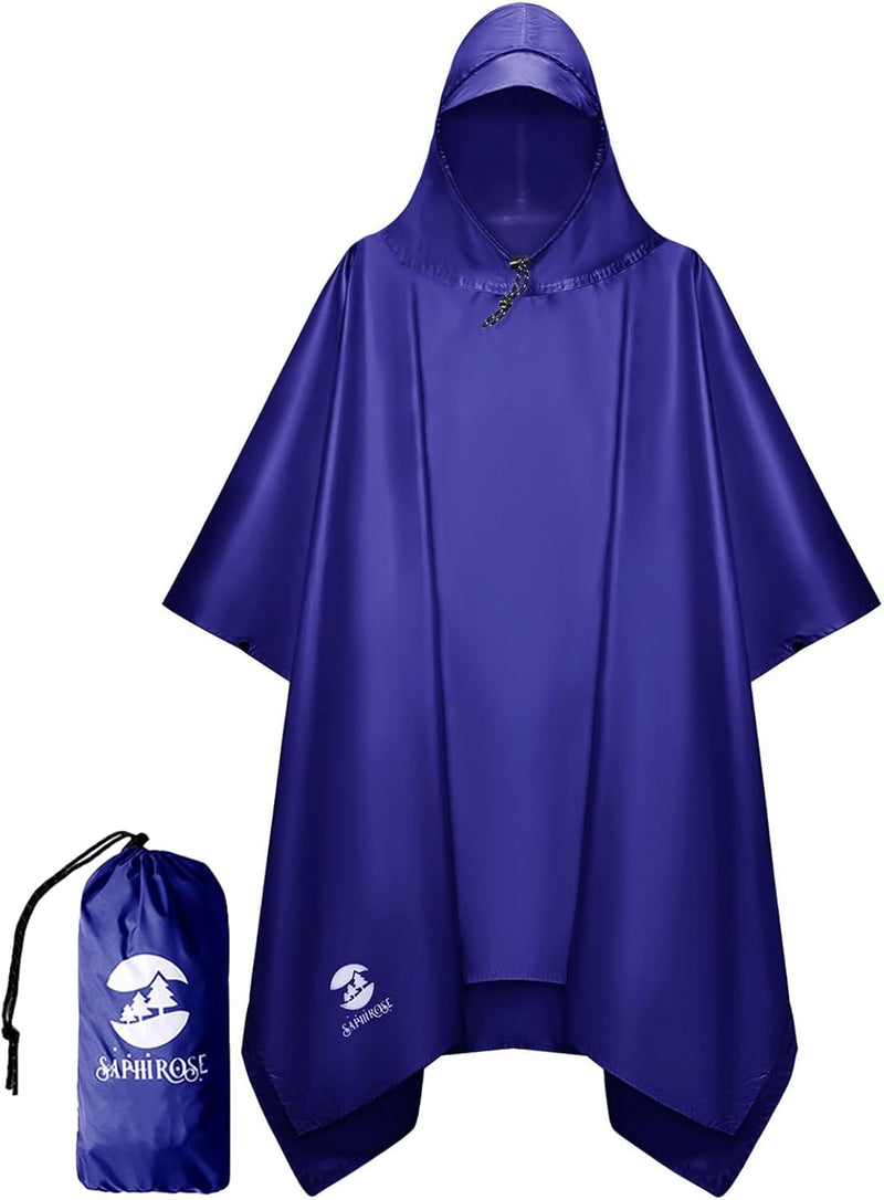 womens Raincoat Cape Coat - Deep Blue
