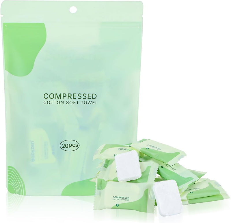 Disposable Face Towel 20 PCS Compressed Towels Clean Skin Tablets Wipes Mini Washcloths Face Wash Cloths Hotels Salon Drying Paper Travel Portable Size Cleansing Camping Makeup Remover Washing