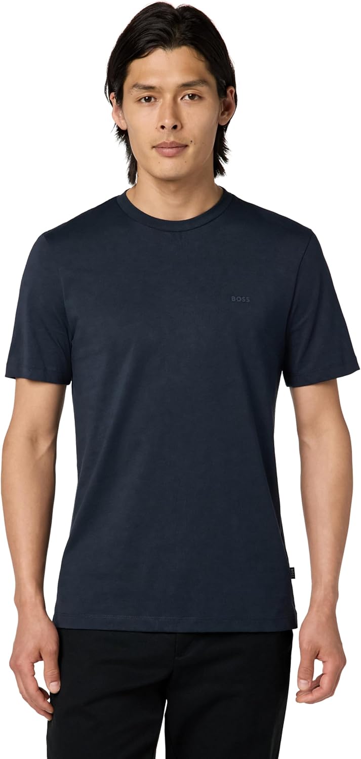 mens Small Logo Cotton Crewneck T-shirt T-Shirt - Basic Navy