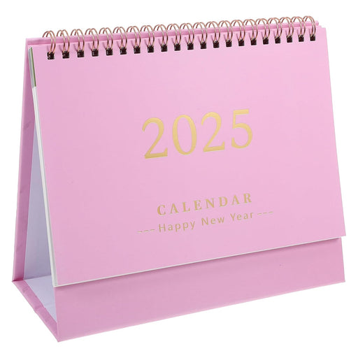STOBOK Small Desk Calendar,2024-2025 Desk Calenda Flip Calendar Desktop Calendar Desk Tent Calendar Monthly Calendar for Home Office -Pink