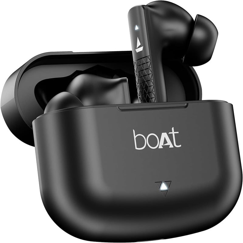 boAt Airdopes 91 in Ear TWS Earbuds with 45 hrs Playtime, Beast Mode with 50 ms Low Latency, Dual Mics with ENx, ASAP Charge, IWP Tech, IPX4 & Bluetooth v5.3(Starry Blue) - Black