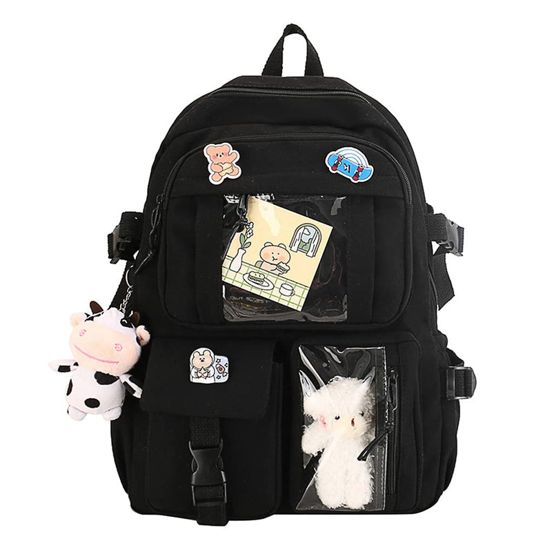 Cute Laptop Backpack School Bags for Girls 14-16, Kawaii Students Bag 15.6 Inch College Backpacks Travel Daypack Casual Rucksack Large Bookbags