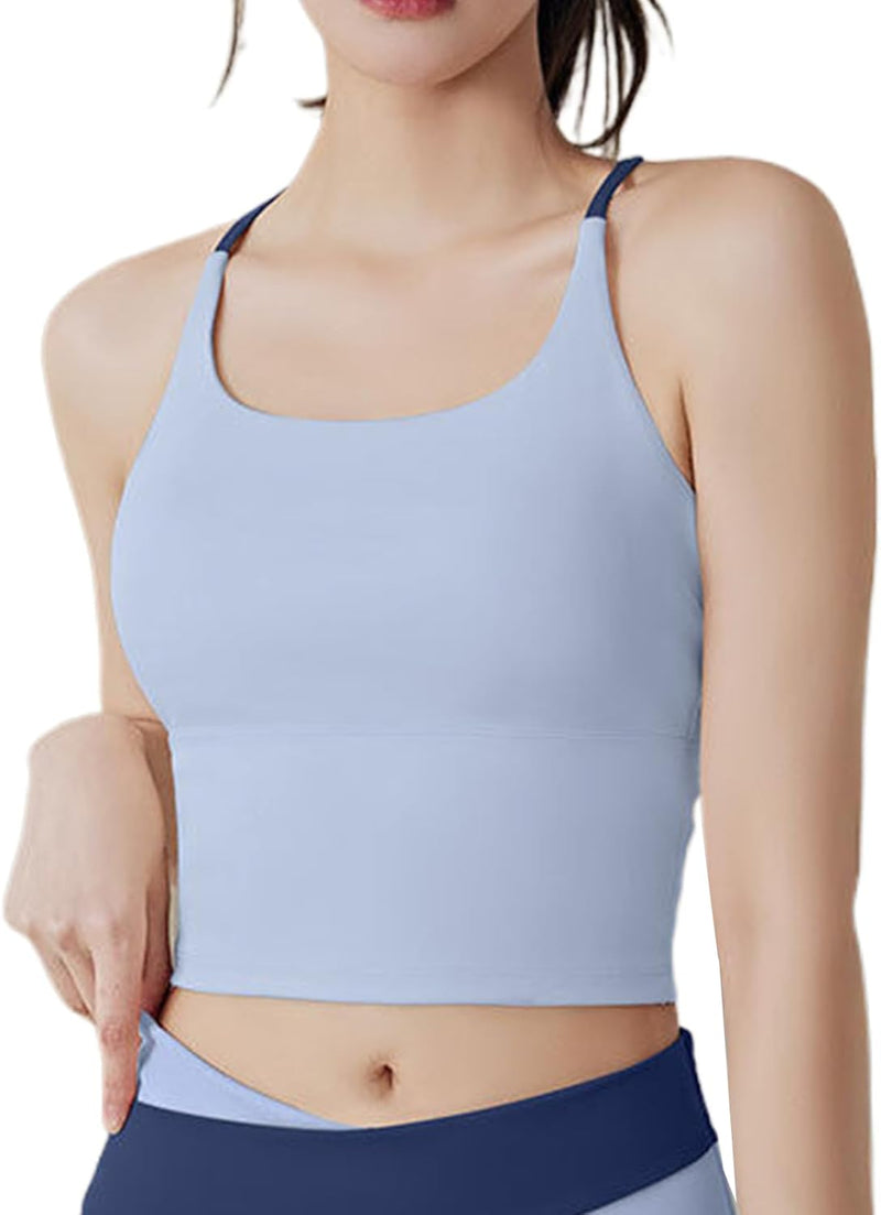 Dress Cici Strappy Longline Bra, Sports Crop Top, Yoga Bra