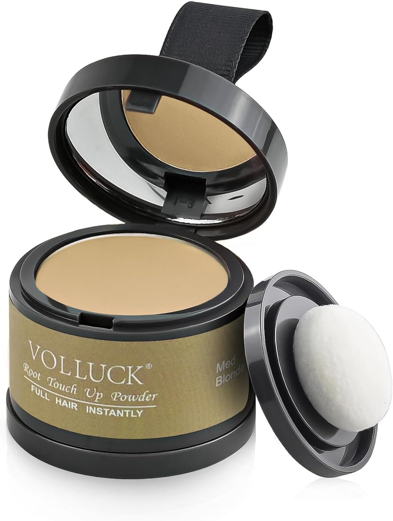 Root Touch Up Hair Powder Root Cover Up Hairline Shadow Powder Stick, Root Touch Up Dark Brown for Thinning Hair for Women and Men, Bald Spots, Eyebrows, Beard Line, Dark-Brown, Pack Of 1 - Medium Blonde 3.97 g (Pack of 1)