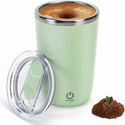 Electric Stirring Mug, Rechargeable Auto Magnetic Mug Self Stirring Coffee Mug Home Office Stirring Cup, Suitable for Coffee, Milk, Cocoa (Green) - Green