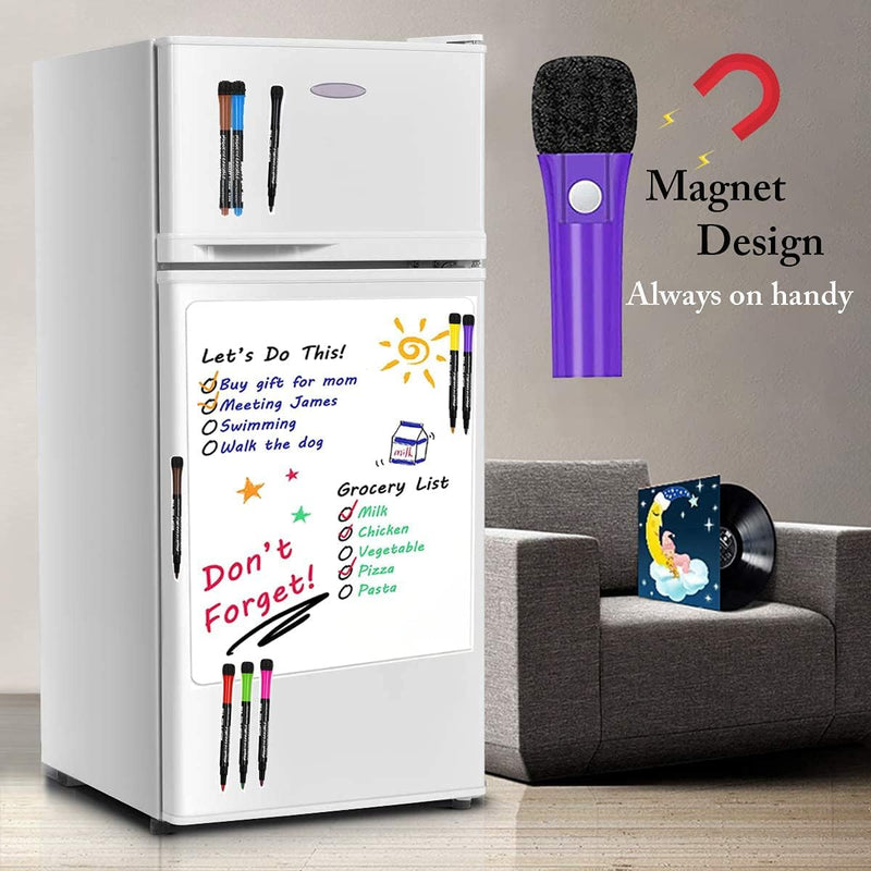 NALACAL Whiteboard Markers, Dry Wipe Pens, White Board Markers Erasable White Board Pens Colour, Magnetic Whiteboard Pens with Eraser, Thin Dry Erase Marker Fine Point, Teacher Supplies(12 Pack)