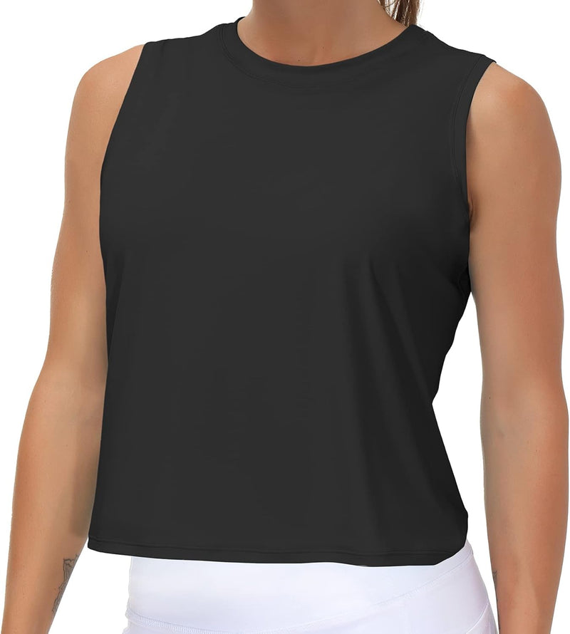 THE GYM PEOPLE Ice Silk Workout Tops for Women Quick Dry Muscle Gym Running Shirts Sleeveles