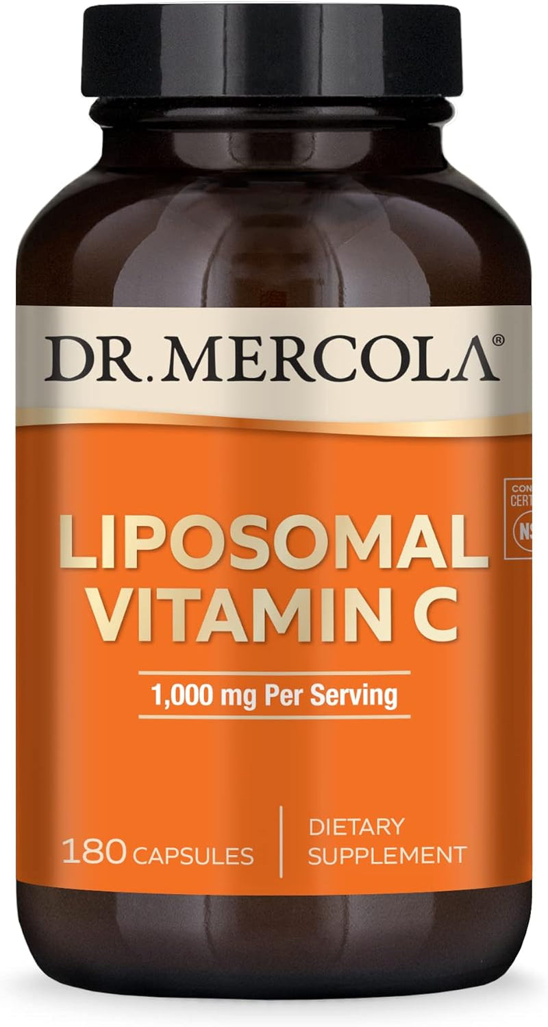 Dr. Mercola Liposomal Vitamin C, 1,000 mg per Serving, 90 Servings (180 Capsules), Dietary Supplement, Supports Immune Health, Non GMO, NSF Certified - 180 Capsules