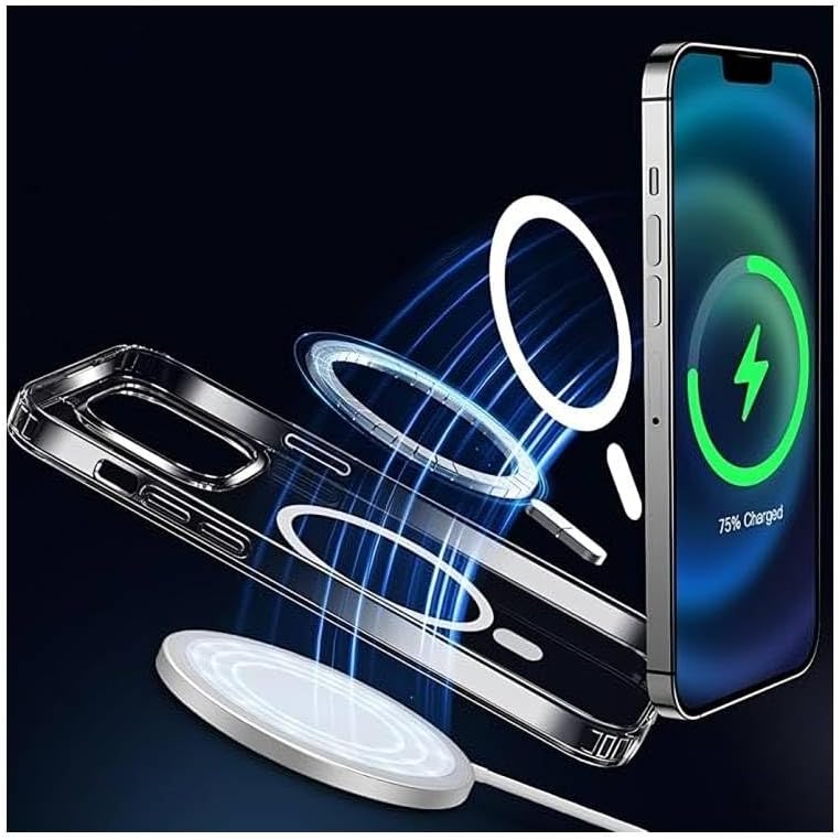 Portal AE Clear Magnetic Case For Iphone 12 Pro, Compatible With Wireless Charging, Shockproof Case 8 15 Cm (Transparent)