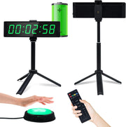YZ Gym Timer Clock for Home Gym, Fitness Timer with Stopwatch, Large Digital Stopwatch Countdown Clock, 12/24H Digital Wall Clock, with Stand - battery (with stand)