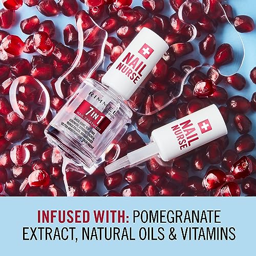 Rimmel London Nail Care 7 in 1 Multi Benefit Base & Top Coat, Dries Quickly, Smooth Finish, Protects Nails, Seals Colour, Vegan Formula, 12ml (0.42oz)