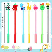 Black Ink Gel Pen Bulk, 50 Pcs Random Cartoon Cute Gel Ink RollerBall Pens Bulk Assorted Styles Novelty Writing Pen for Kids Gift School Office Home Supplies Present