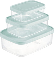 Inochi Food Storage Container Set 3pcs (500-1000-2000ML) PP Safe Store and Preserve Food, Pack Lunch, Kitchen Organizer Freezer, Microwave & Dishwasher Safe Reusable Food Storage-Green - Green 500-1000-2000ML