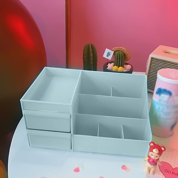 ALOXE Cosmetic Organizer Box Drawers Storage Plastic Stationary Box | Make Up Organiser For Women