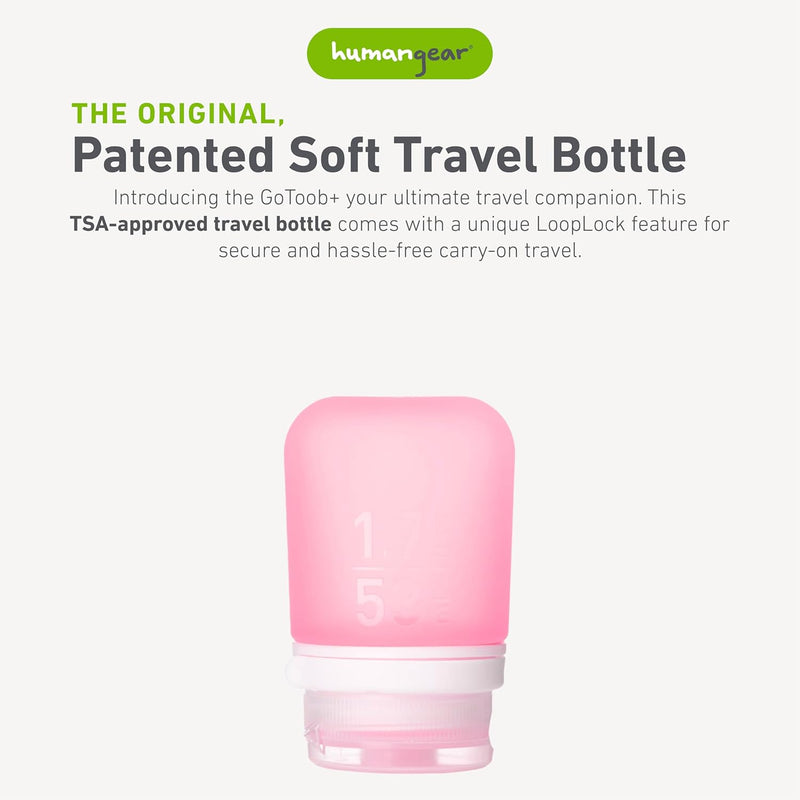 humangear GoToob, Small Parent, Humangear Gotoob+ Silicone Travel Bottle With Locking Cap, Small (1.7oz)