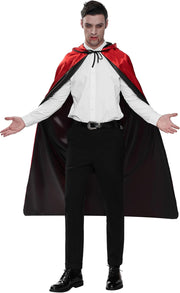 Spooktacular Creations JOYIN Adult Unisex Vampire Costume Set with Reversible Hooded Cape Cloak and Tattoo Scar for Halloween Costume Party, Dracula Theme Party and Transylvania Costume
