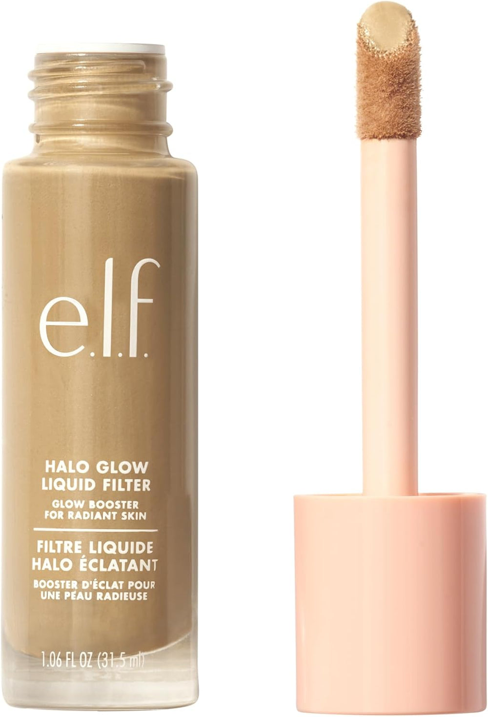e.l.f. Halo Glow Liquid Filter, Complexion Booster for a Radiant, Soft Focused Look, with Hyaluronic Acid, Vegan & Cruelty Free, 0 Fair, 31.5 ml