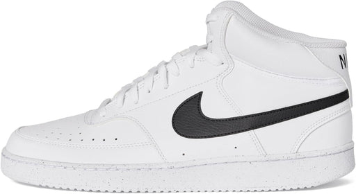 Court Vision Mid Next Nature mens LACED SHOES - WHITE/BLACK-WHITE