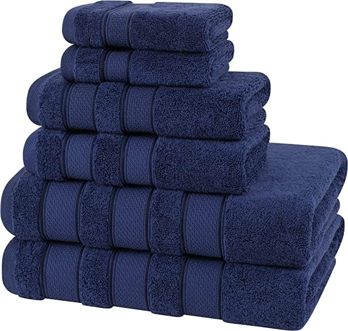 6 Piece Towel Set Luxury Hotel Quality 600 GSM 100% Turkish Genuine Cotton, 2 Bath Towels, 2 Hand Towels, 2 Washcloths, Super Soft & Absorbent - (Bright White, 6 Piece Towels)