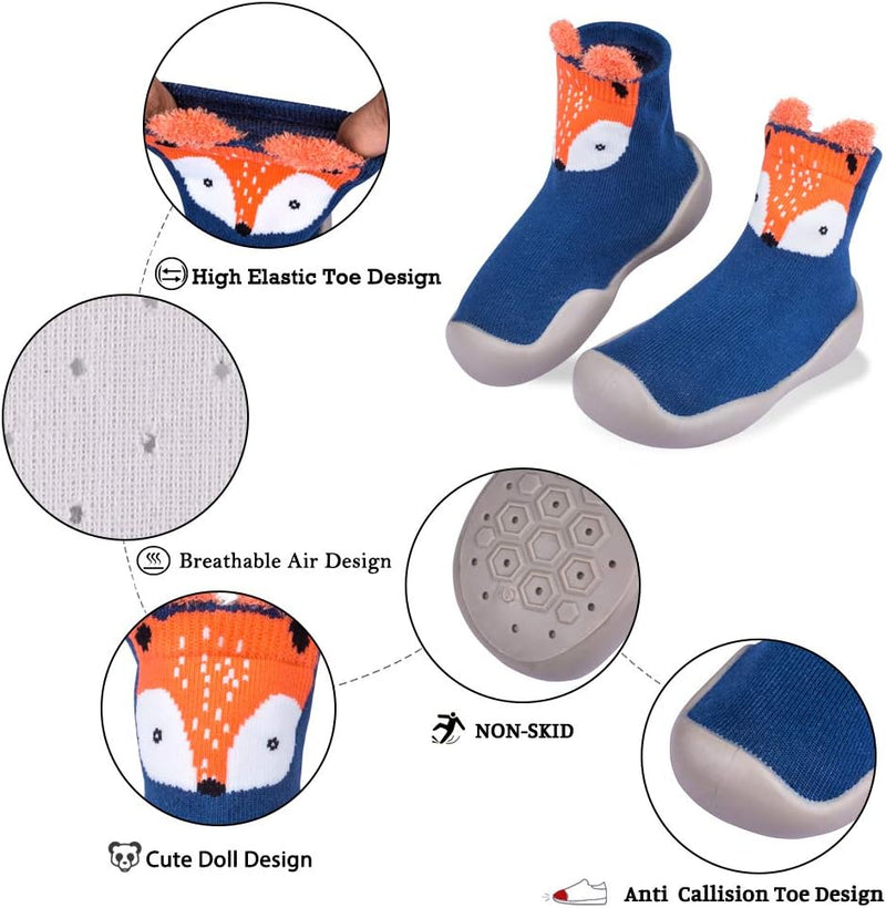Baby Toddler Non-Skid Sock Shoes Indoor Slipper Breathable Cotton Mesh Lightweight Sole Infant Boy Girls Kids Children