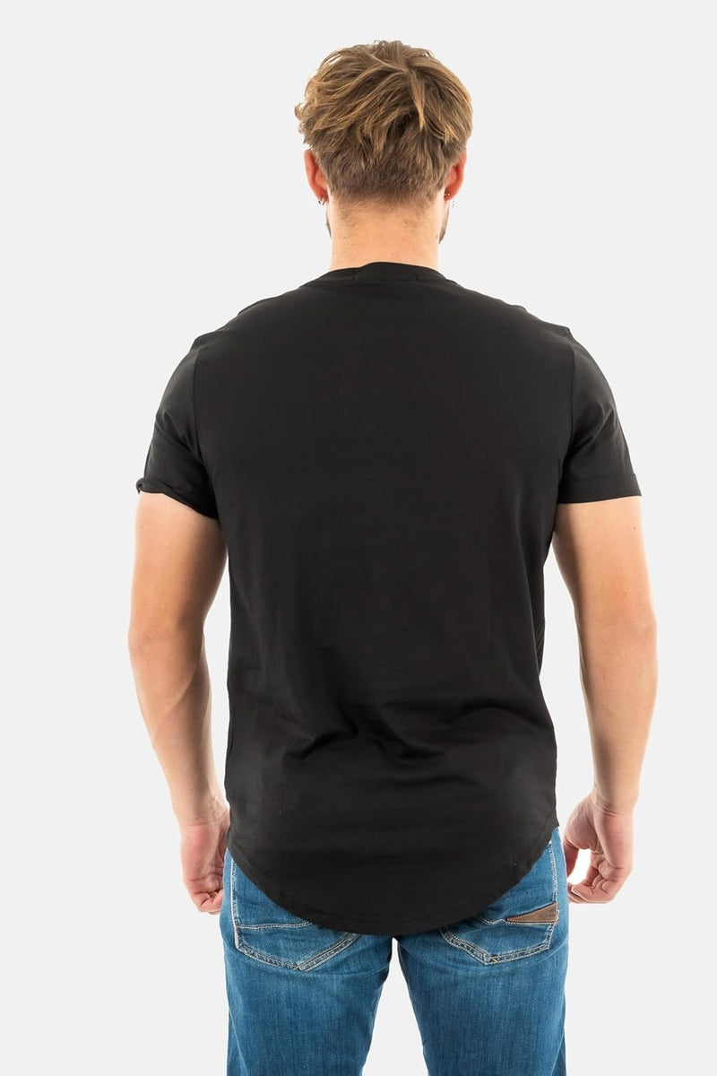 Calvin Klein Jeans Men's Badge Turn Up Sleeve S/S Knit Tops