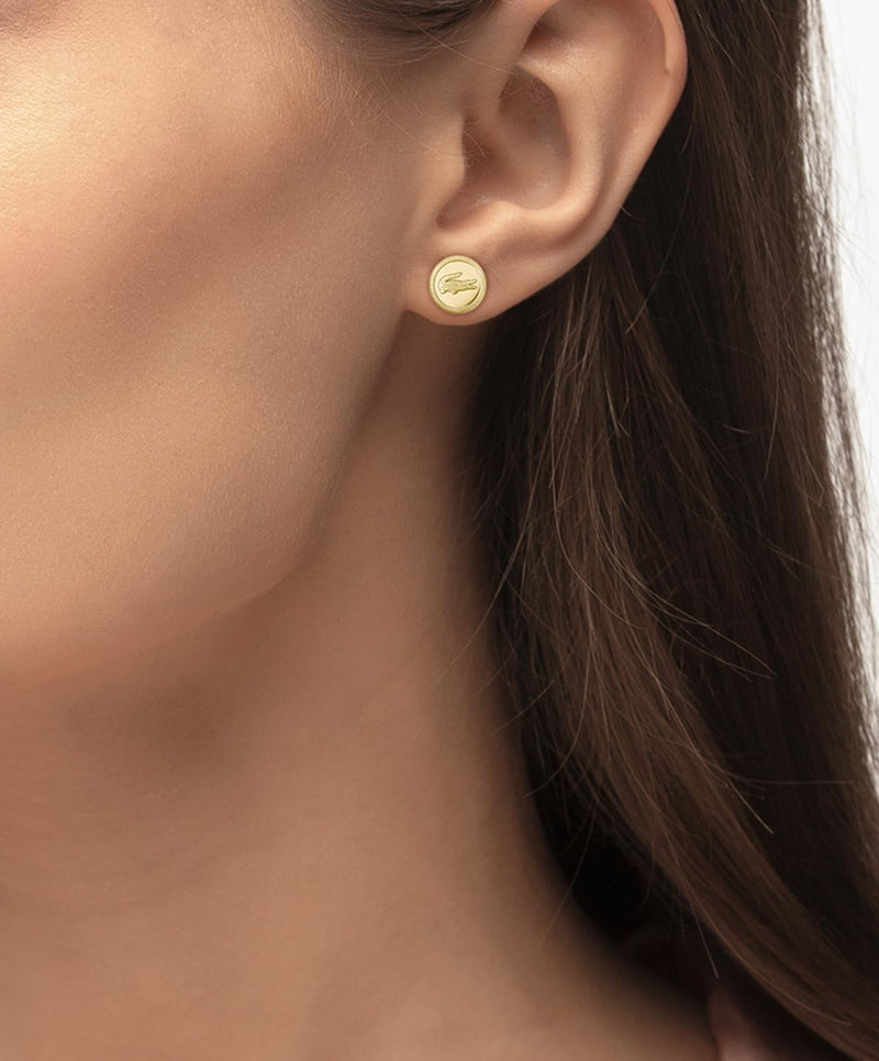 Memento Stud Earrings for Women - Stainless Steel Jewelry - Classic Collection, Icon Design - Accessory, Gift for Her - Gold Plated