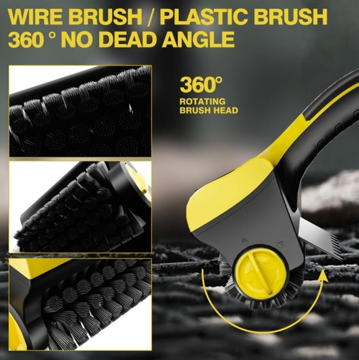 2 in 1 Cordless Grill Brush, Electric Grill Brush with 2 Speed Adjustable, 360° Rotating Cleaner Brush Head, Sprayable Rechargeable Grill Cleaning Scrub Brush for BBQ, Bathroom, Kitchen