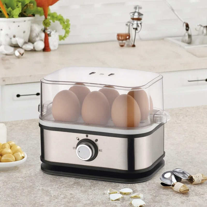 SHOPO KIDS Automatic Egg Cooker : 6 Eggs Capacity Electric Egg Cooker for Boiled Eggs, Poached Egg, Scrambled Egg,Soft/Medium/Hard Boil | Noise-Free Technology,2 years Warranty