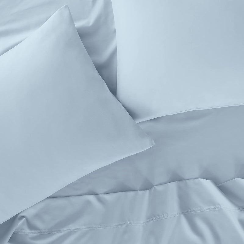 Serta Simply Clean Super Soft Hypoallergenic Stain Resistant Deep Pocket 3 Pieces Solid Bed Sheet Set, Twin XL, Silver Grey