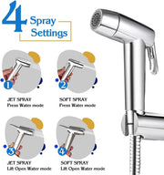 Taofedo Shattaf Set with Two Spray Mode, Bidet Sprayer for Toilet with 47inches Stainless Steel Bidet Hose, Wall Mounted Handheld Bathroom Spray for Personal Hygiene, Chrome