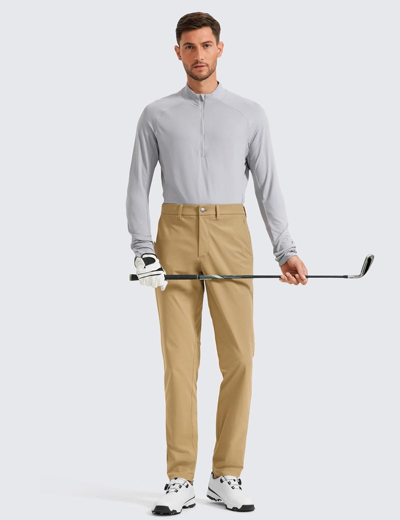CRZ YOGA Men's All Day Comfy Golf Pants - 28"/30"/32"/34" Quick Dry Lightweight Work Casual Trousers with Pockets