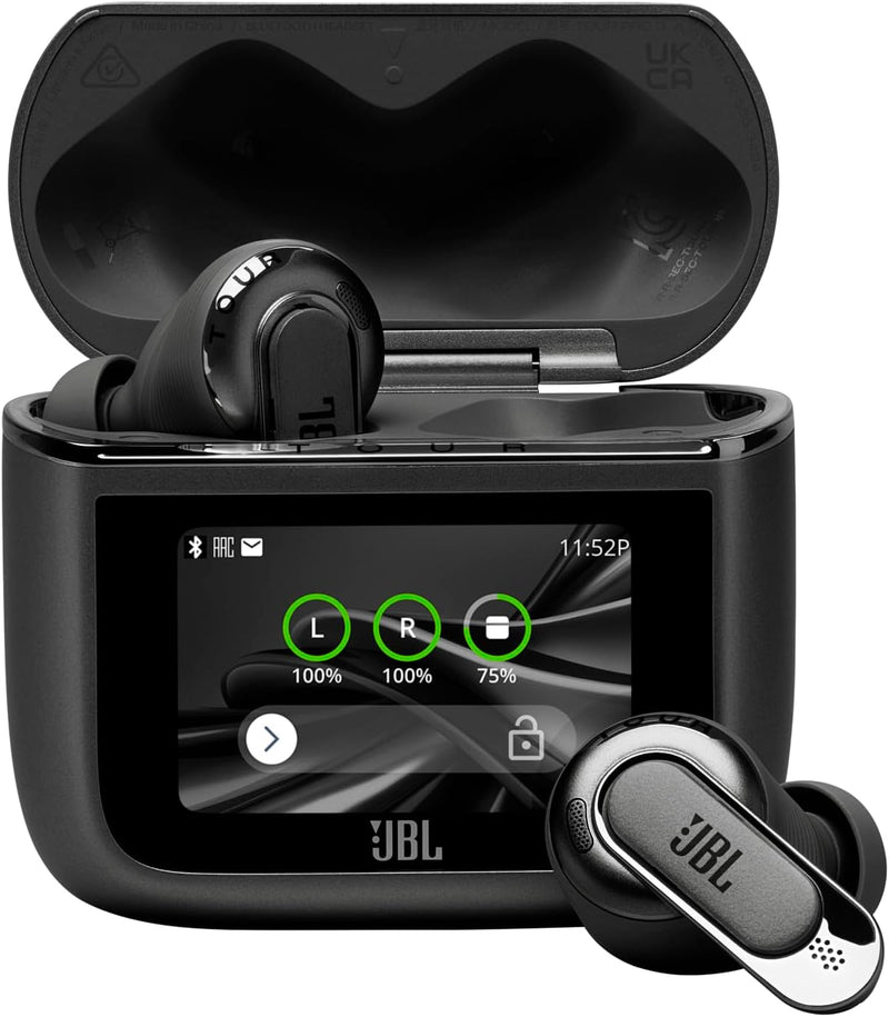 JBL Tour Pro 3, True Wireless Earbuds with Bluetooth, Built-in Battery and 40h Playback, Charging Case, Noise Cancelling and JBL Spatial 360 with Head Tracking, Beige