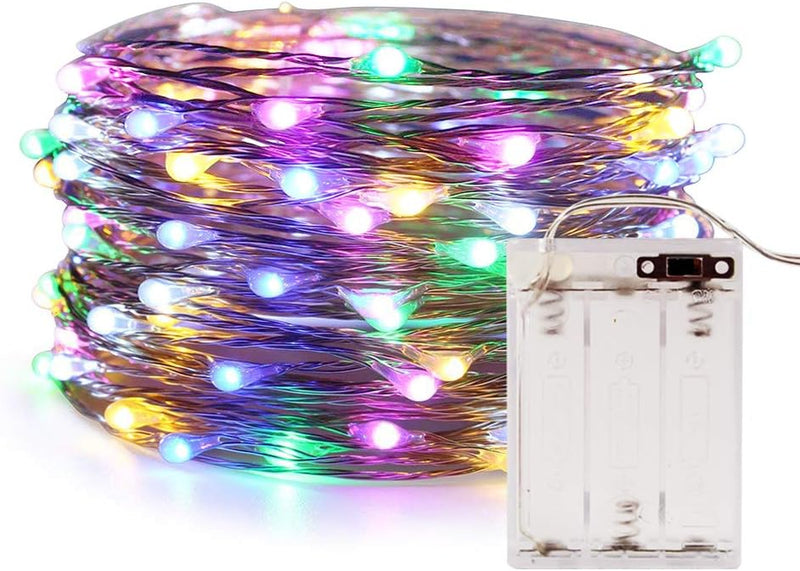 ANJAYLIA LED Fairy String Lights,ANJAYLIA 10Ft/3M 30leds Firefly String Lights Garden Home Party Wedding Festival Decorations Crafting Battery Operated Lights(Warm White) - Multicolor 16.5 Ft (1 Pack)