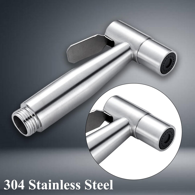 Stainless Steel Handheld Bidet Sprayer for Toilet, 7/8" Metal Adjustable Pressure Bidet Faucet Diaper Sprayer Set with Hose Attachment for Bathroom