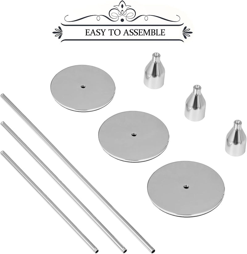 TERRIFI 3 Pcs Candle Holders for Taper Candles, Decorative Candlestick Holder for Wedding, Dinning, Party, Fits 3/4 inch Thick Candle&Led Candles (Metal Candle Stand) (White)