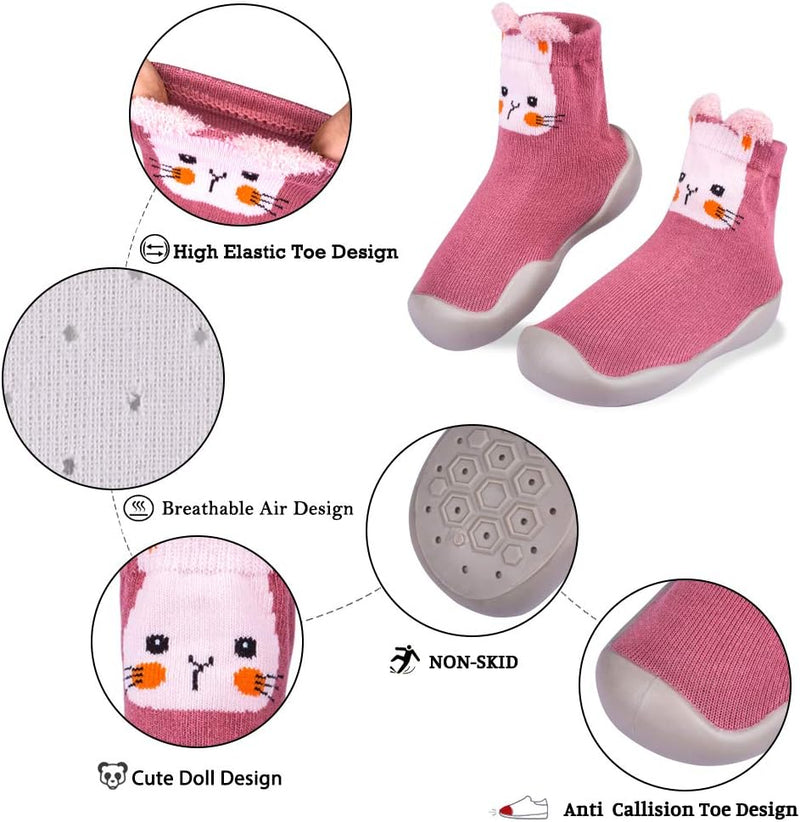 Baby Toddler Non-Skid Sock Shoes Indoor Slipper Breathable Cotton Mesh Lightweight Sole Infant Boy Girls Kids Children