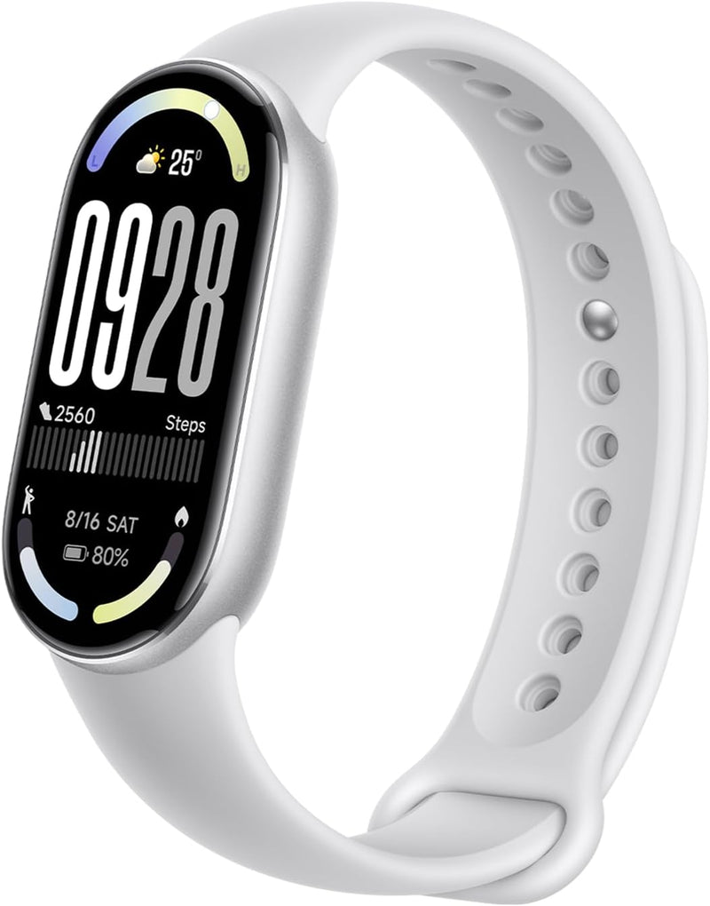 Smart Band 10 Glacier Silver 1.72''AMOLED Narrow-edge Quadrilateral Display Professional Workout Analysis Up to 21-days Battery Life - Silver
