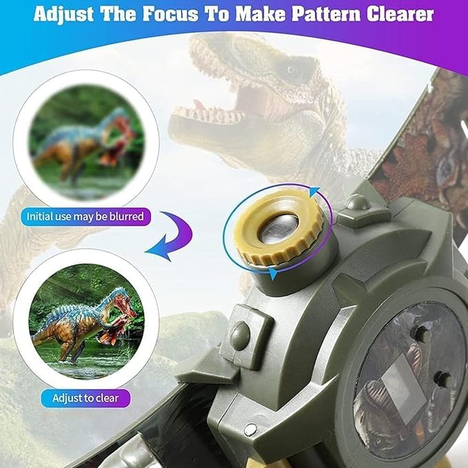Watch with 24 Kinds of Dinosaur Projection Pattern Cartoon Children Digital Dinosaur Watch Toy for Boys and Girls Children Toy Watches
