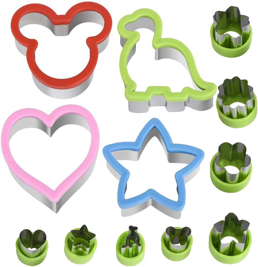 Sandwich Cookie Cutters Set, Dinosaur,Heart,Star,Mouse,Sandwich Knife Cookie Knife Vegetable Cutter Food Grade Cookie Mould.(12Pcs)