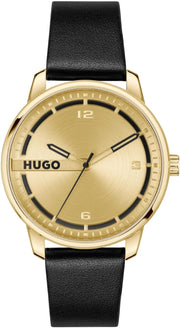 Hugo STAMP Men Watch, Analog - GOLD / BLACK