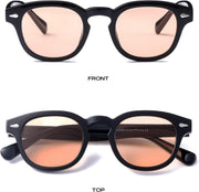 Unisex Vintage Retro Round Style Tinted Sunglasses For Men Women Fashion Circle Sun Glasses 46mm - C31 Black Frame/Light Brown Tinted Lens