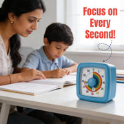 Rainbow Visual Timer for Kids (60 Minute) Silent Analog Countdown Clock with Colorful Time Management Disk Ideal for Classroom, Study, Therapy, and ADHD Focus Routines (Blue, 9cm)