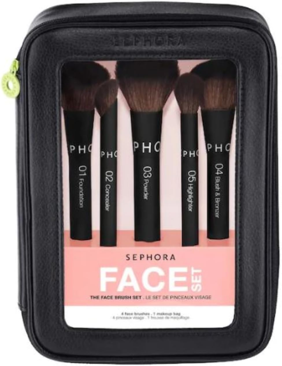 Favorites Face Set The Face Brush Set - 5 Makeup Brushes and 1 Makeup Bag