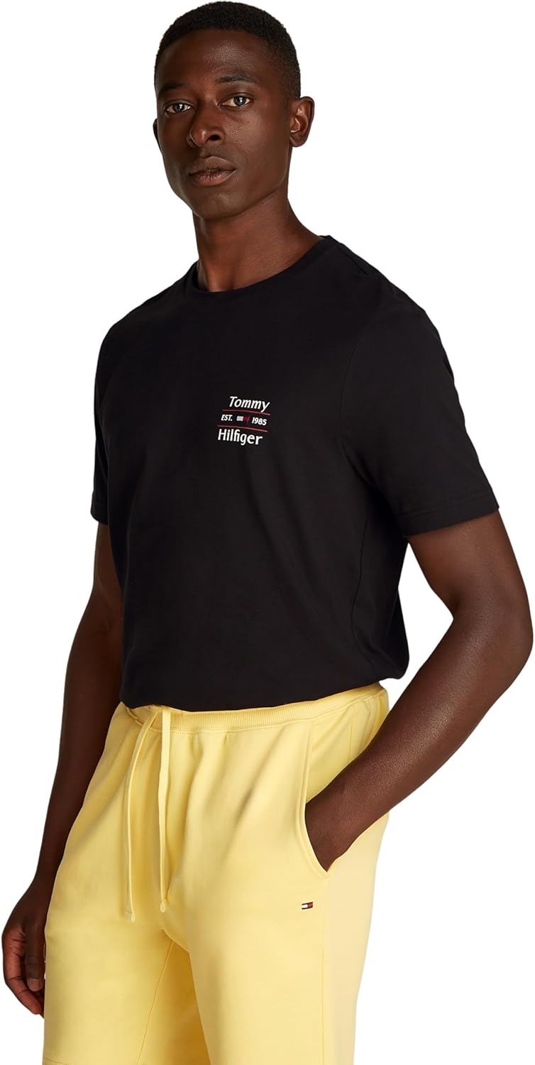 mens HILFIGER STACK TEE S/S T-Shirt - Black