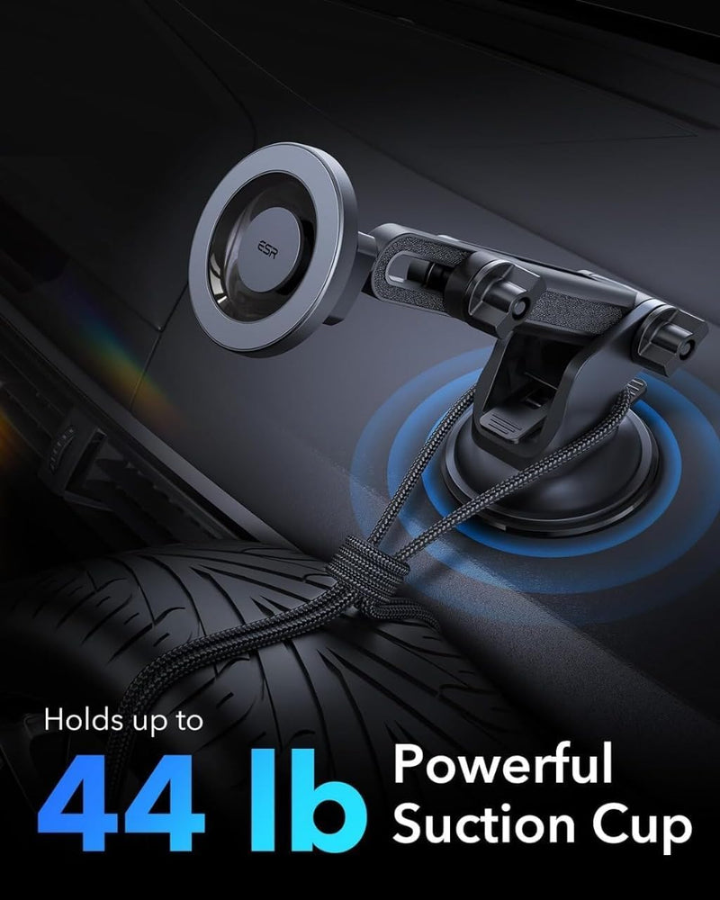 ESR for MagSafe Car Mount Dashboard, Magnetic Phone Holder for Car, Windshield Magnetic Car Mount for iPhone 16 15 Pro Max Plus 14 13 12 Mini, Car Accessories, Charging Not Supported, Metallic BLACK