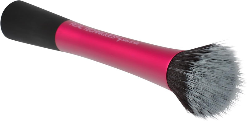 REAL TECHNIQUES Seamless Complexion Makeup Brush, Four Foundation, Primer, And Moisturizer, Makeup & Skincare Face Brush, Streakfree And Natural Finish, Orange, 1 Count