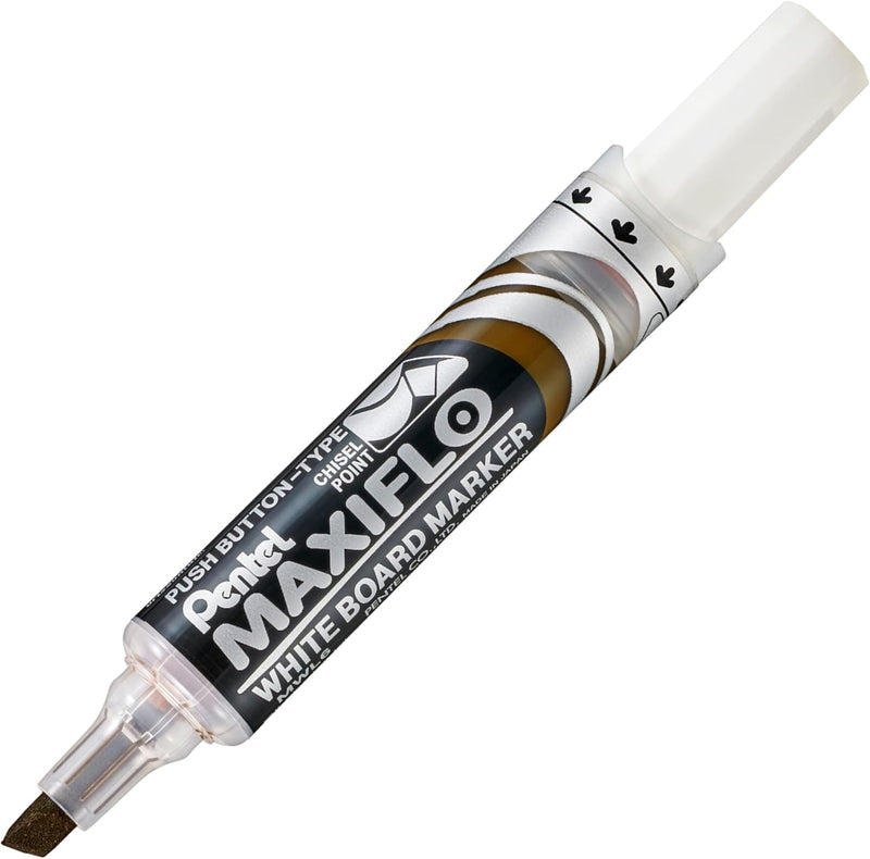 Pentel Maxiflo Chisel Tip White Board Marker, Red