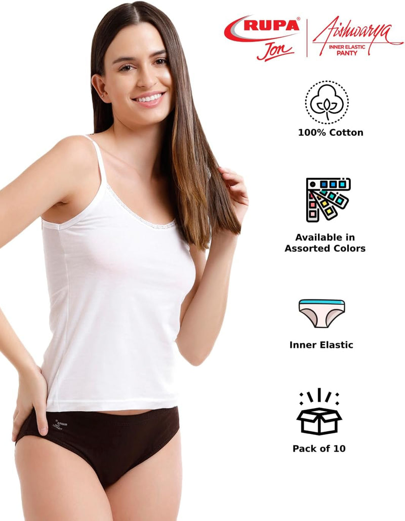 Rupa Jon Women's Cotton Panty (Pack of 10)